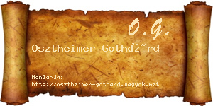 Osztheimer Gothárd névjegykártya